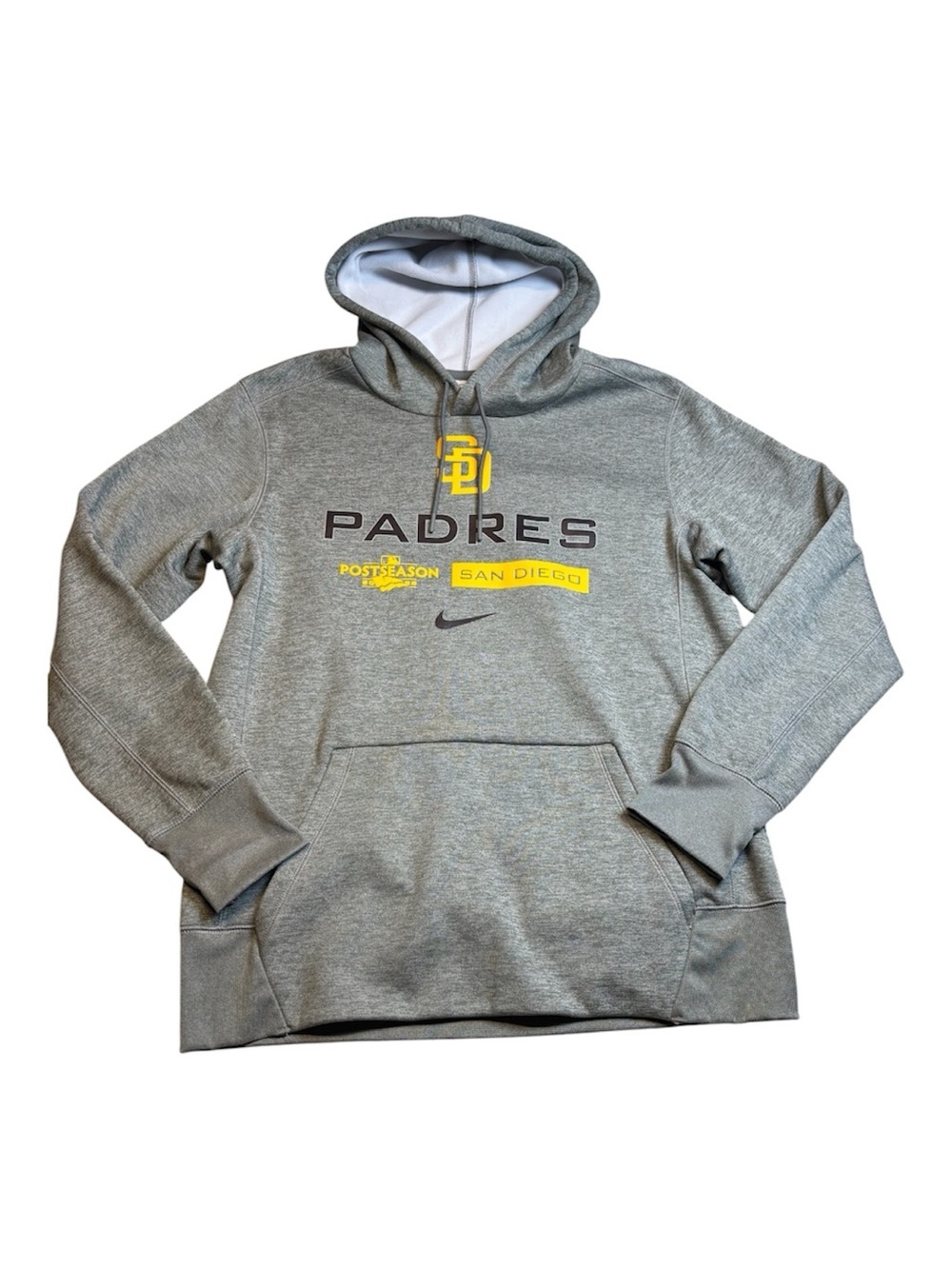 Nike San Diego Padres 2022 Postseason Therma-FIT Hoodie Gray Men's Medium EUC